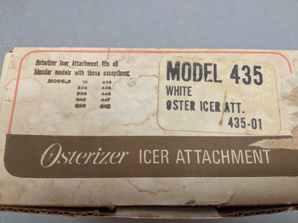 Osterizer ICER ATTACHMENT white model 435 ice making crusher grinder for blender