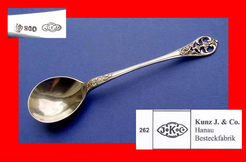 Serving Spoon Kunz J. & Co Hanau 800 Silver B122