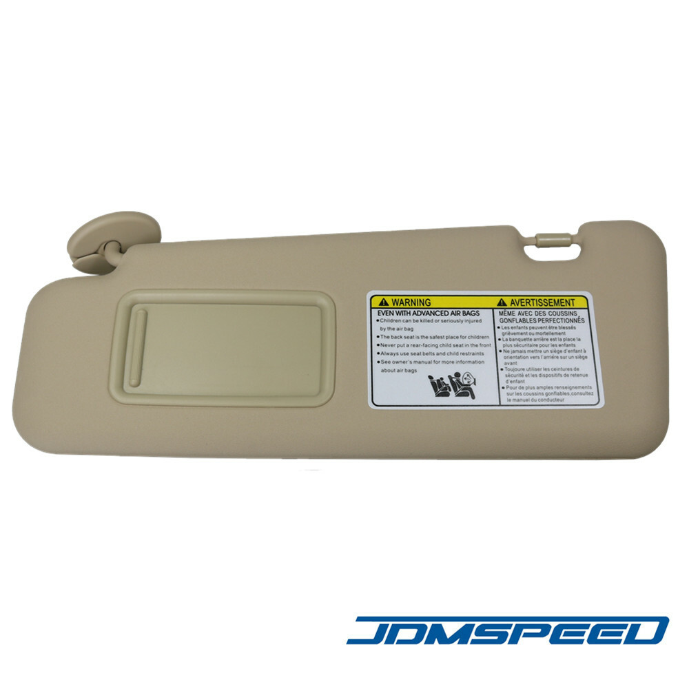 Tan Beige Left/Driver Side Sun Visor For 08-13 Toyota Highlander & Vanity Light