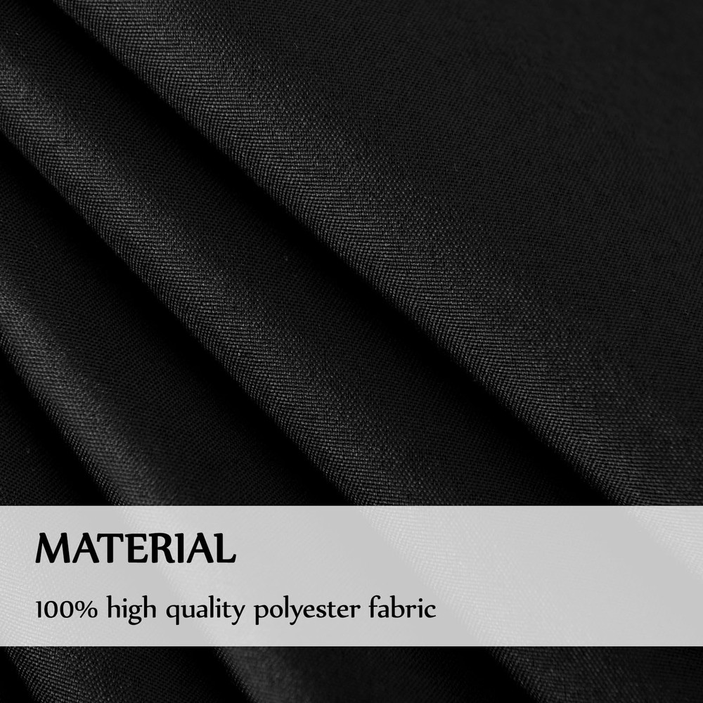 Rectangular Tablecloths 60x84 Inch 1 Pack Black Polyester Table Cloths for Di...