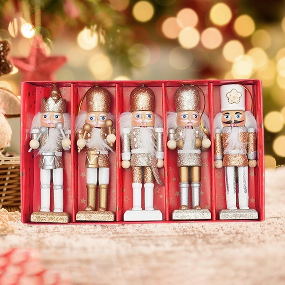 5x Christmas Nutcracker Figure Desktop Decoration for Table Display Tabletop