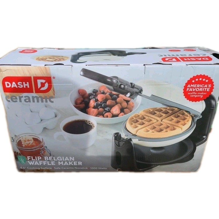 Dash Ceramic Nonstick Flip Belgian Waffle Maker