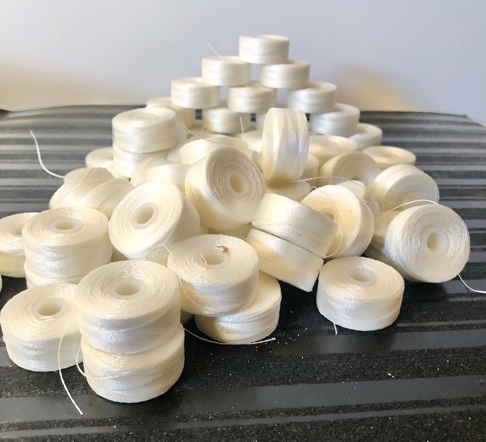 60 Nylon White Sewing Bobbin Size 46 New