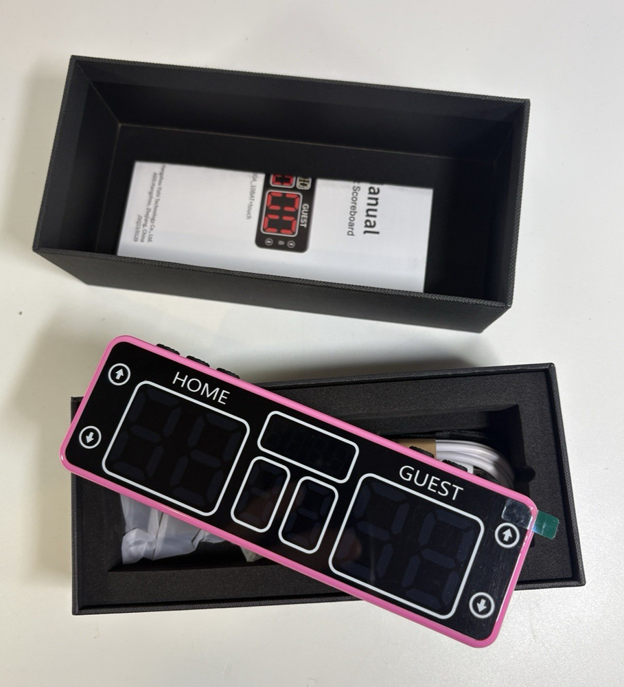 YZ Upgraded Digital Scoreboard with Timer, Mini Magnetic Electronic pink