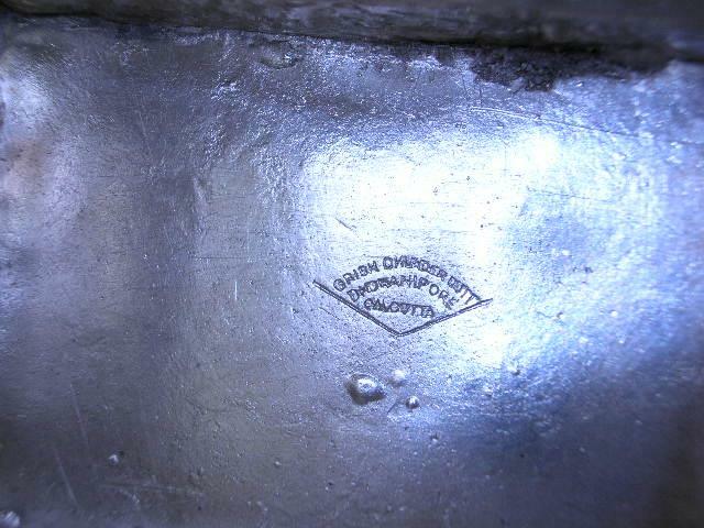 Antique Indian solid Silver Tea Caddy GRISH CHUNDER DUTT ~ Bhowanipore Calcutta