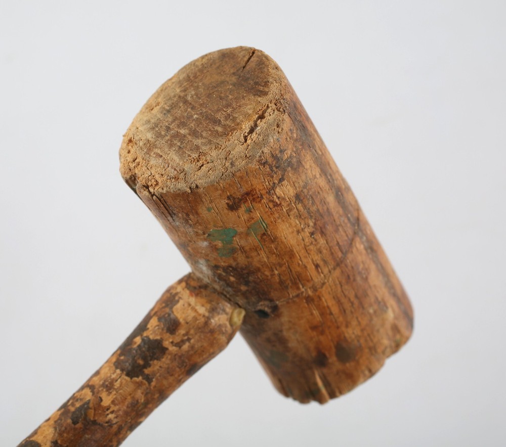 Vintage Wooden Mallet Primitive Rustic Hammer Decor Hanger