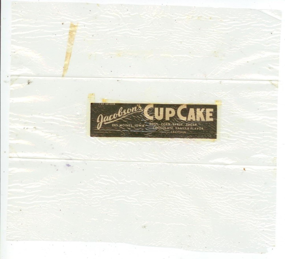 1940s Jacobson's Cup Cake candy bar wrapper 1 oz - Des Moines Iowa