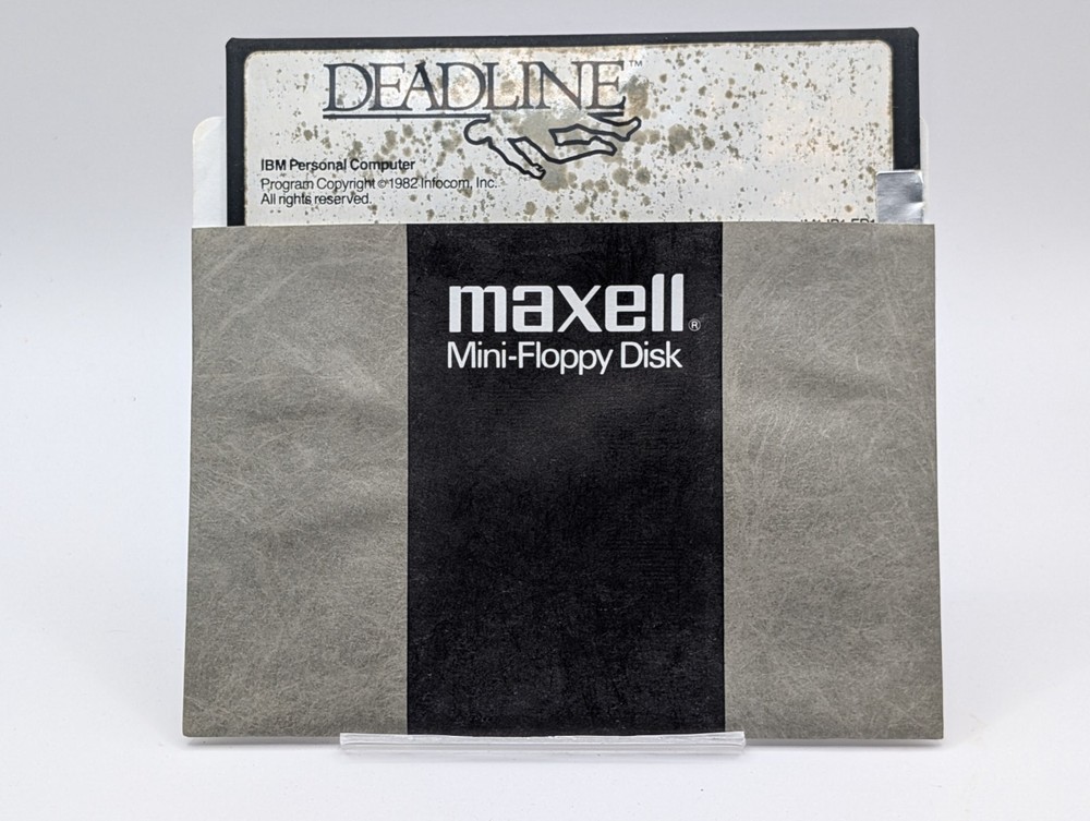 DEADLINE 1982 IMB PC 5 1/4 inch floppy disk computer game