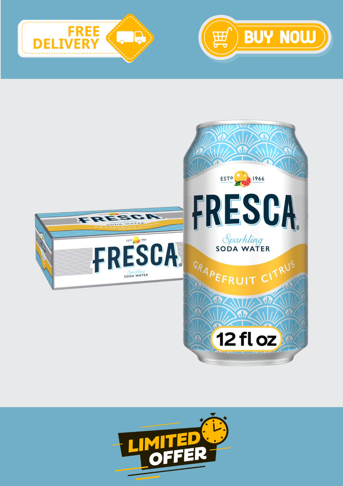 Fresca Grapefruit Citrus Sparkling Soda Water 12 oz Cans 12 Pack Zero Sugar