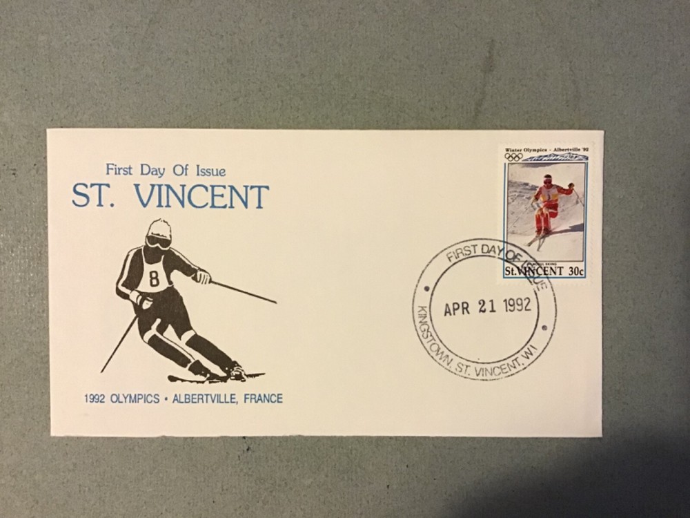 France 1992 Olympics St . Vincent  dated April 92