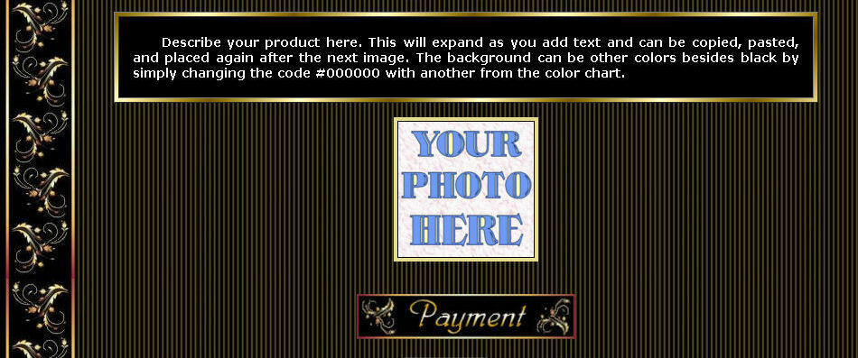AUCTION TEMPLATE Gold Leafs Column Design - FREE SHIPPING