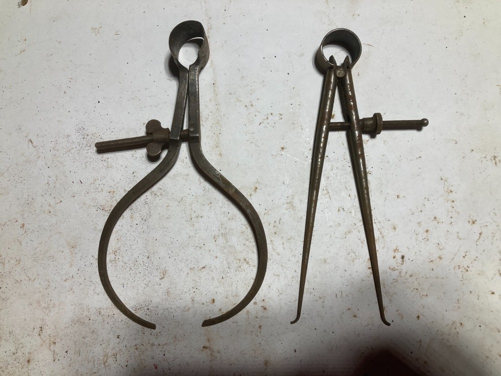 2 Vintage Precision Compass Divider For Carpenter Quality Drafting 6"