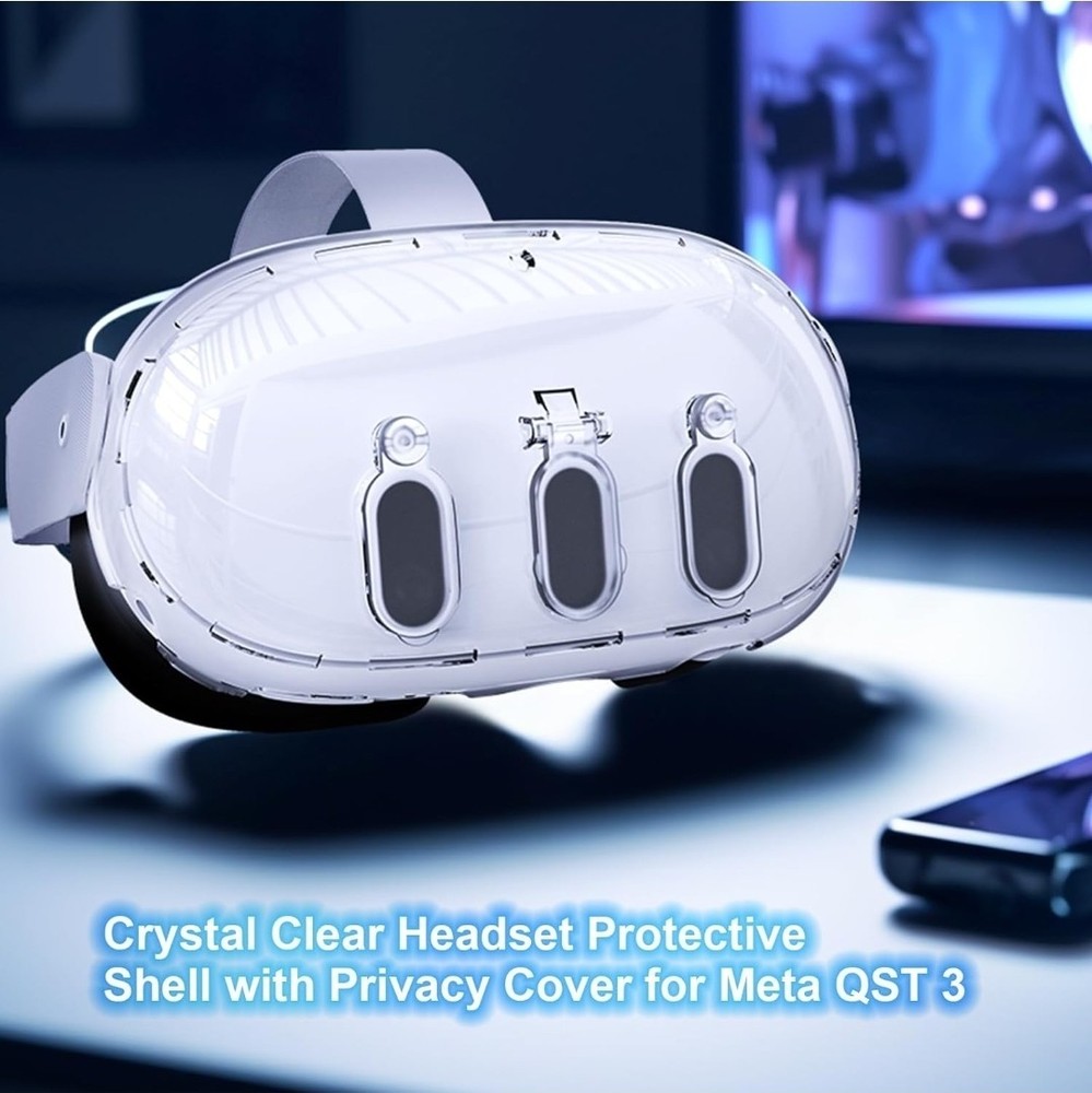 VR Headset Shell Protective Cover for Meta Quest 3 Transparent Protective Cover