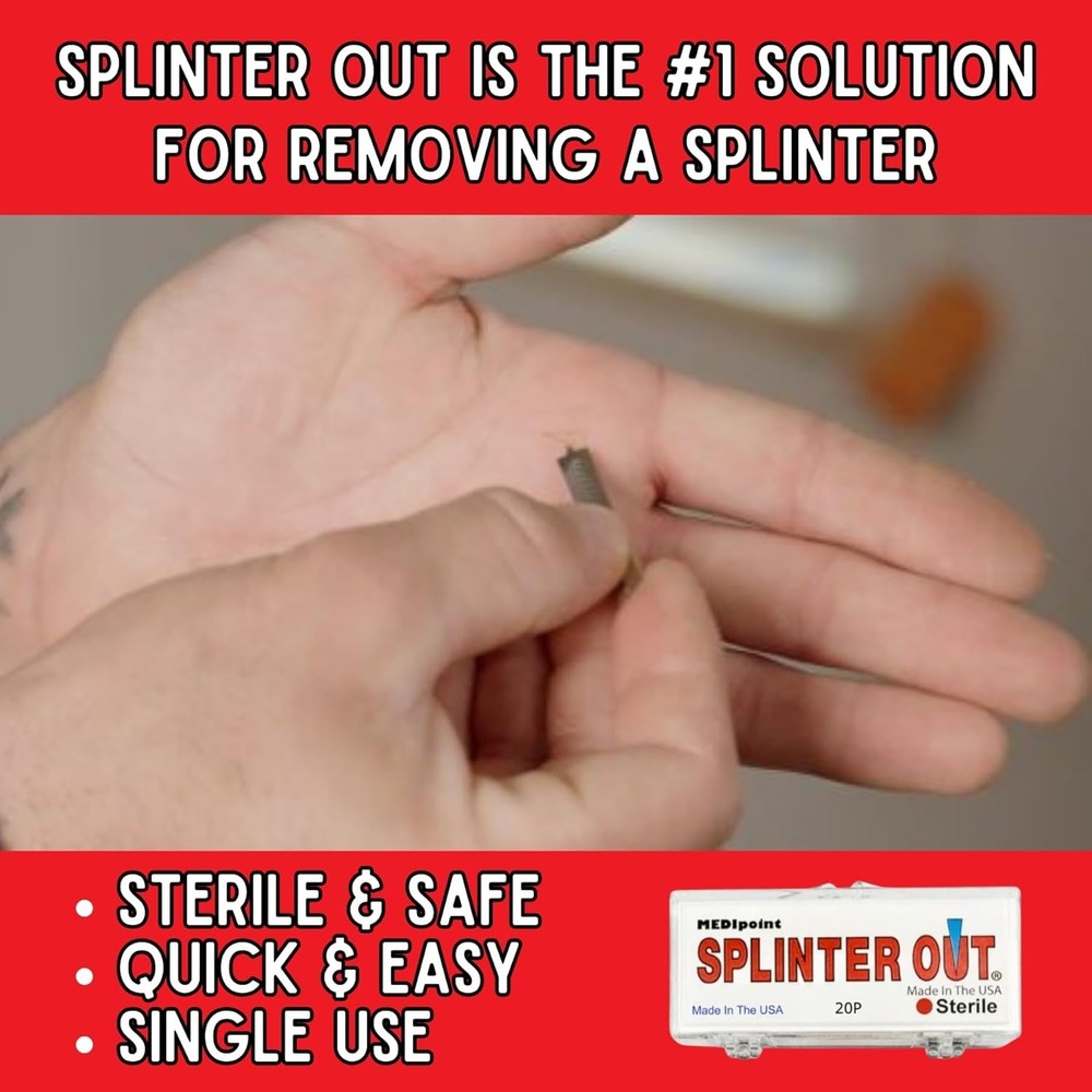 Portable Splinter Out Splinter Remover - 20 Pack for Fast, Safe Splinter Relief