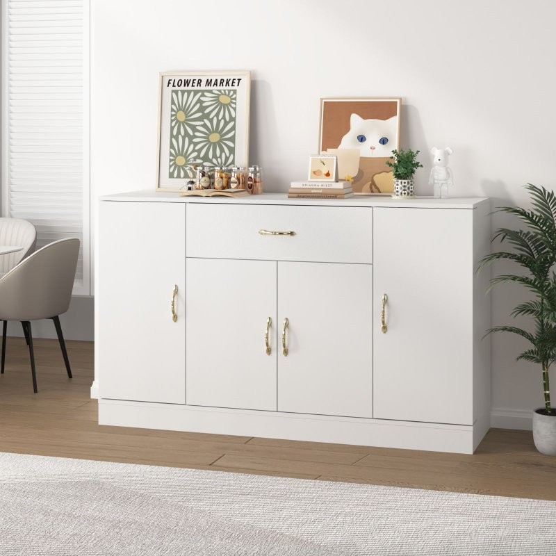 55" Sideboard Buffet Cabinet Coffee Bar W/ Storage 1 Drawer+4 Doors for Kitchen