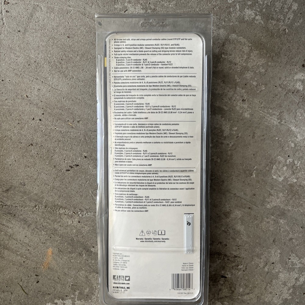 Klein Tools VDV226-011-SEN Ratcheting Data Cable Crimper/Stripper/Cutter