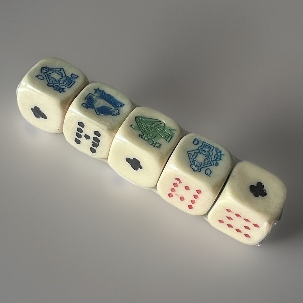 Poker Dice Ivory Tone Rounded Wraped