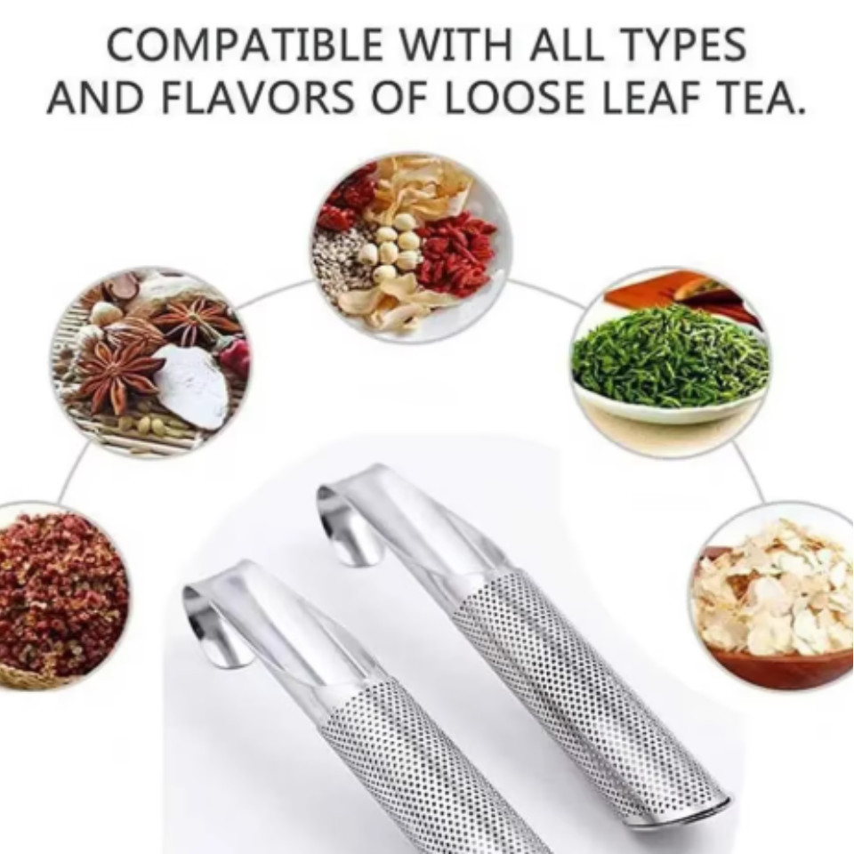 Stainless Steel Tea Infuser Stick Loose Leaf Diffuser Strainer Hook Handle