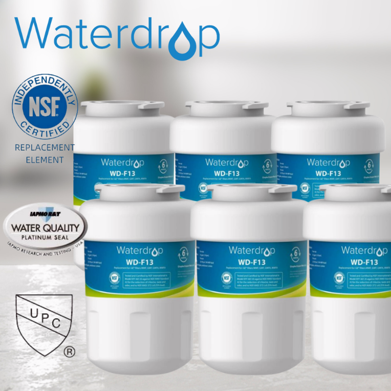 Waterdrop Water Filter, Replacement for GE® Smart Water MWF,6 Pack