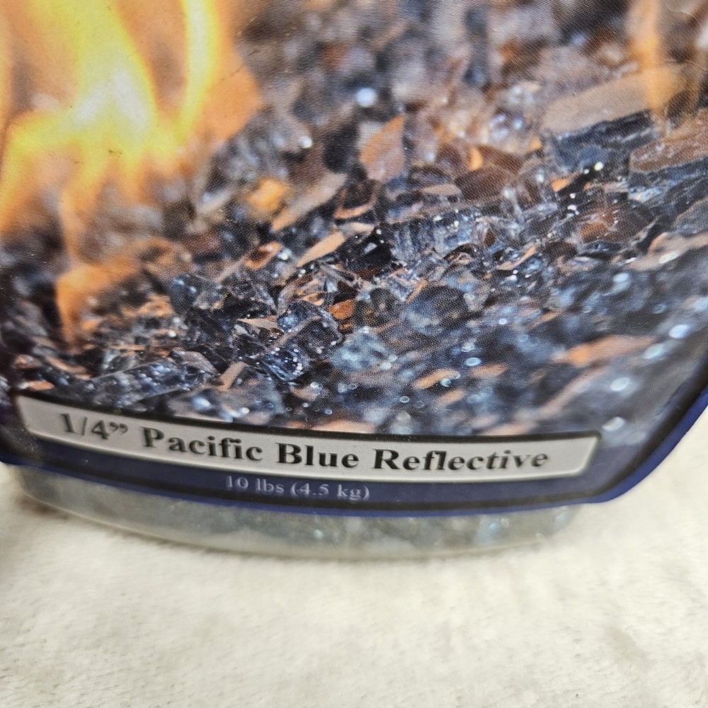 American Fire Glass 1/4" Pacific Blue Reflective Fireplace Fire Pit