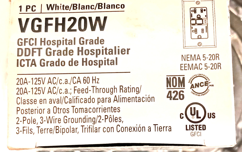 COOPER VGFH20W HOSPITIAL GRADE