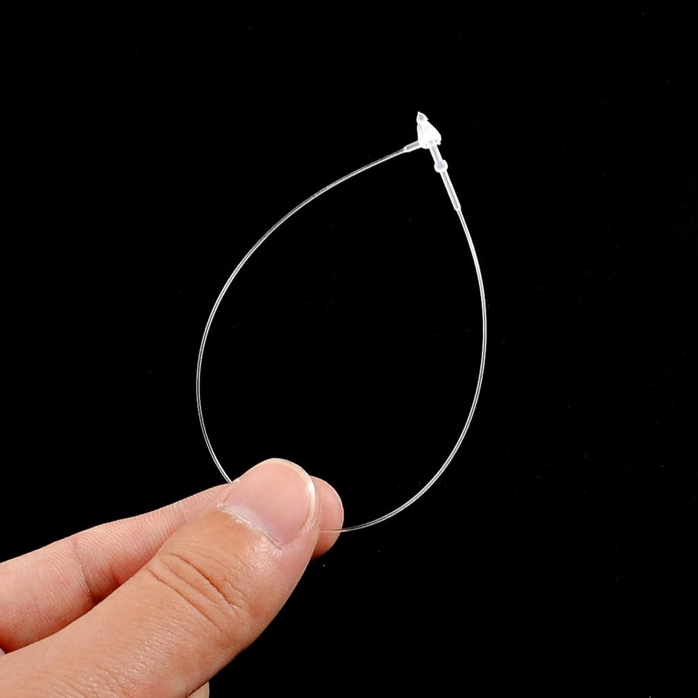 500 Pcs White Snap Lock Pins Security Loop Plastic Tag Fastener 7" 180mm