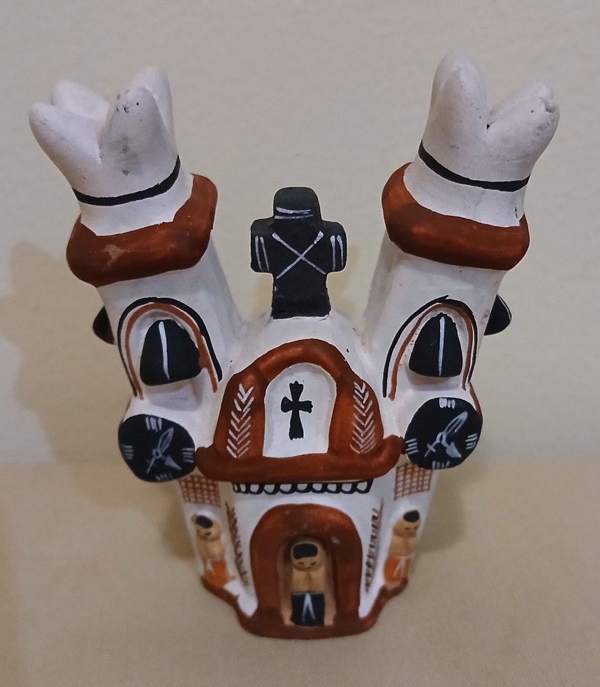 Peruvian Folk Art Ceramic Clay Church Handcrafted