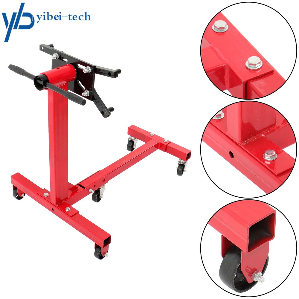 Engine Stand 1500LBS Folding Motor Hoist Dolly w/Adjustable 360° Mounting Head