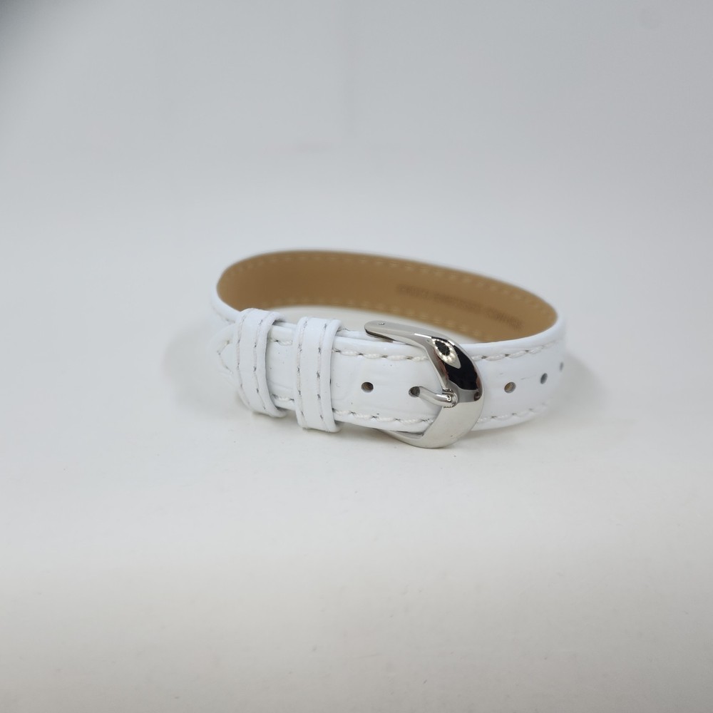Ecclissi One Piece Strap Watch Replacement Band White Leather