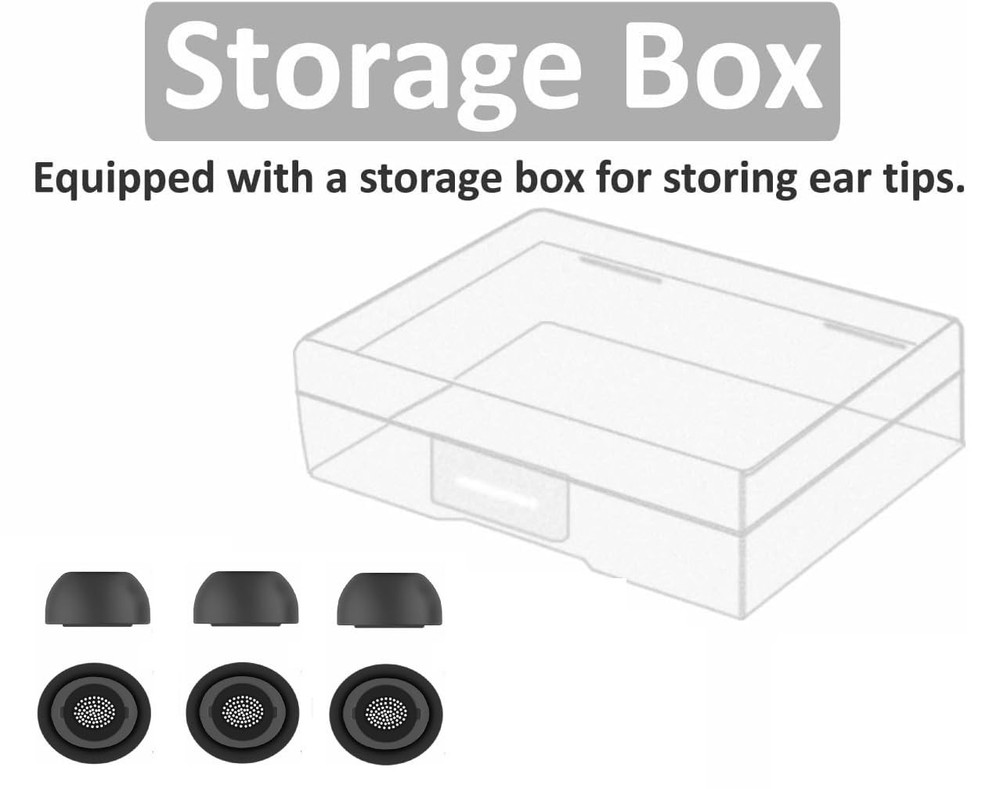 Replacement for Galaxy Buds3 Pro Earbuds Tips Silicone Ear Tips, S/M/L, Black