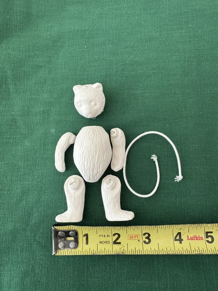 CERAMIC BISQUE READY TO PAINT 3D CHRISTMAS BEAR DOLL