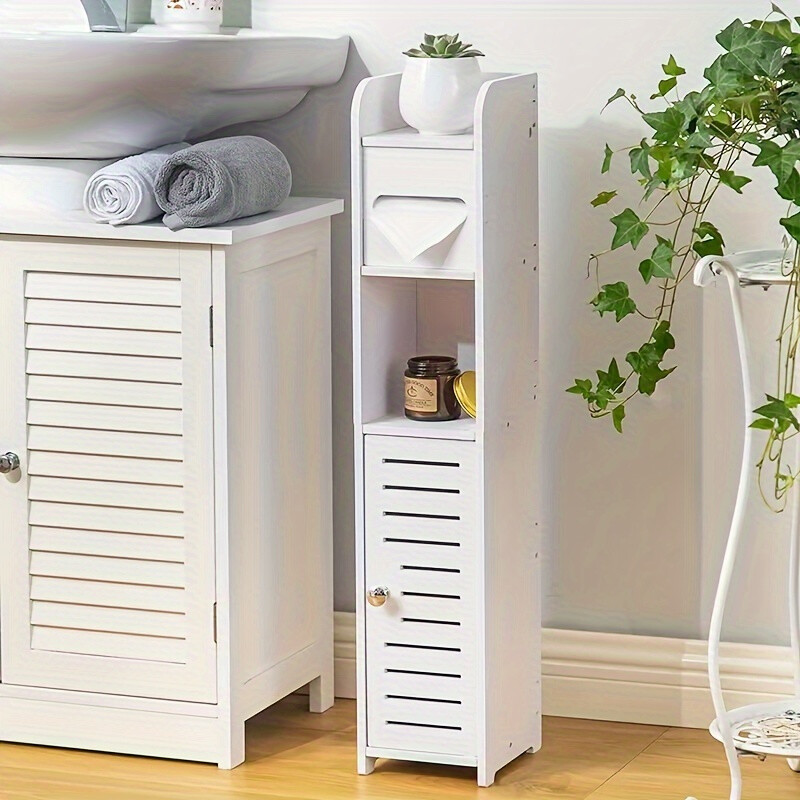 Bathroom Storage Rack with Cupboard- Cubby Hole Shelves,Space-Saving Gap Storage