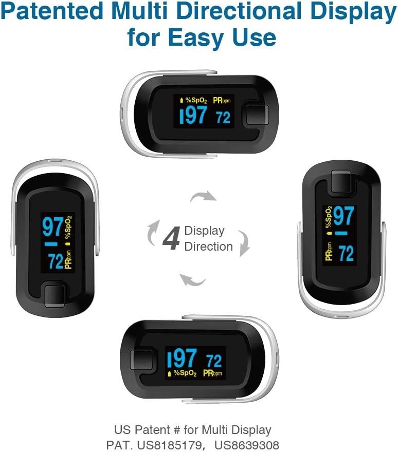 Portable OLED Pulse Oximeter with Adjustable Brightness - Ready to Use Anywhere