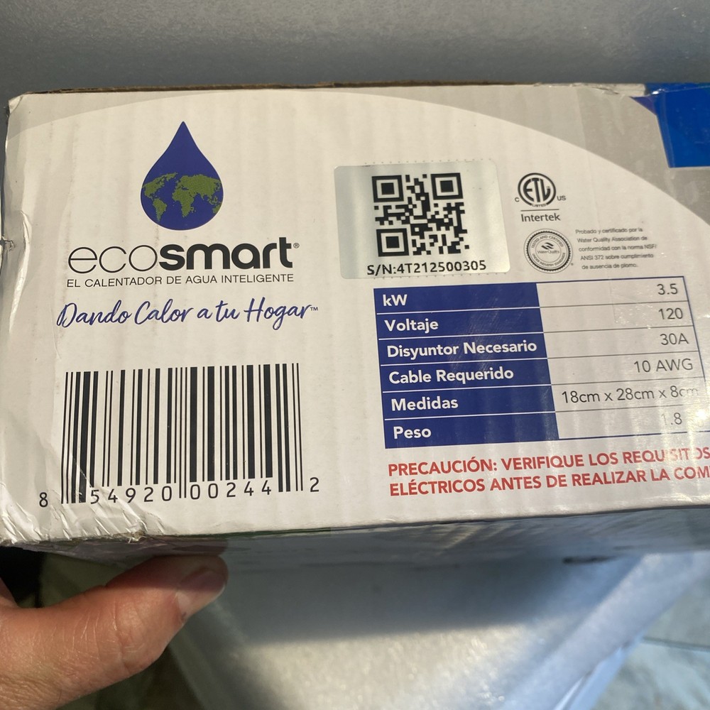 EcoSMART 120V 3.5kW Point-of-Use Tankless Electric Water Heater POU-4T EcoSMART