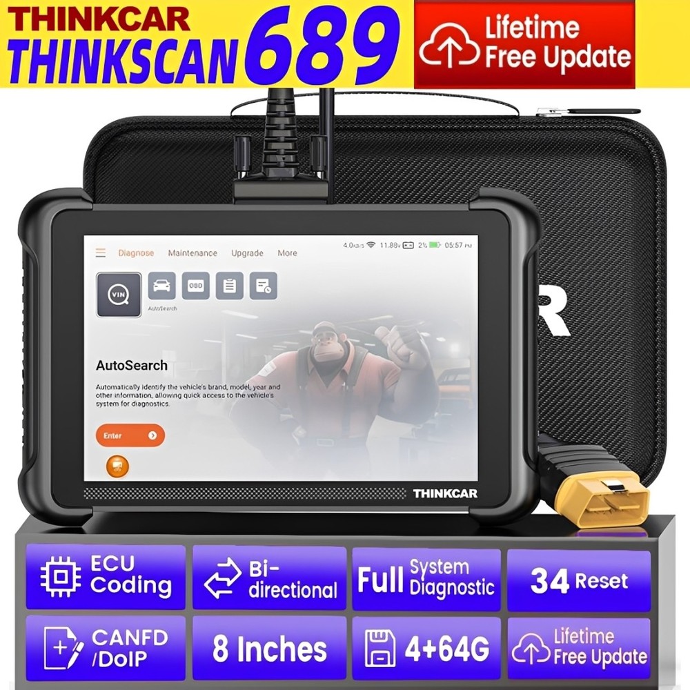 Thinkcar 689 Full Systems Car Diagnostic Scanner ECU Coding CANFD & DoIP Support