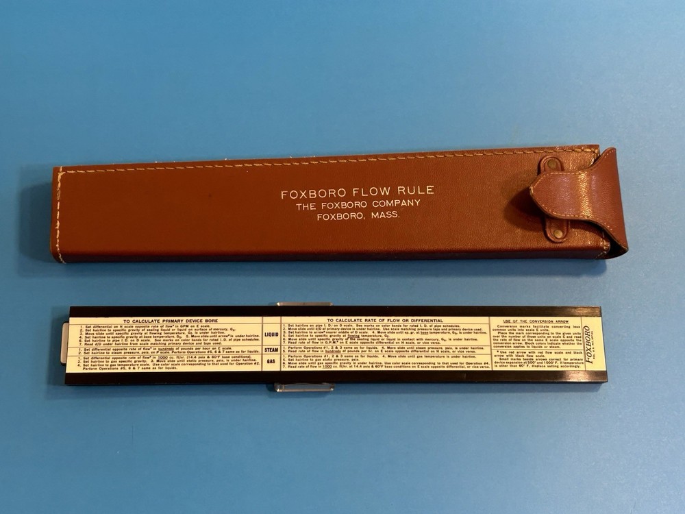 Foxboro Flow Slide Rule In Leather Case