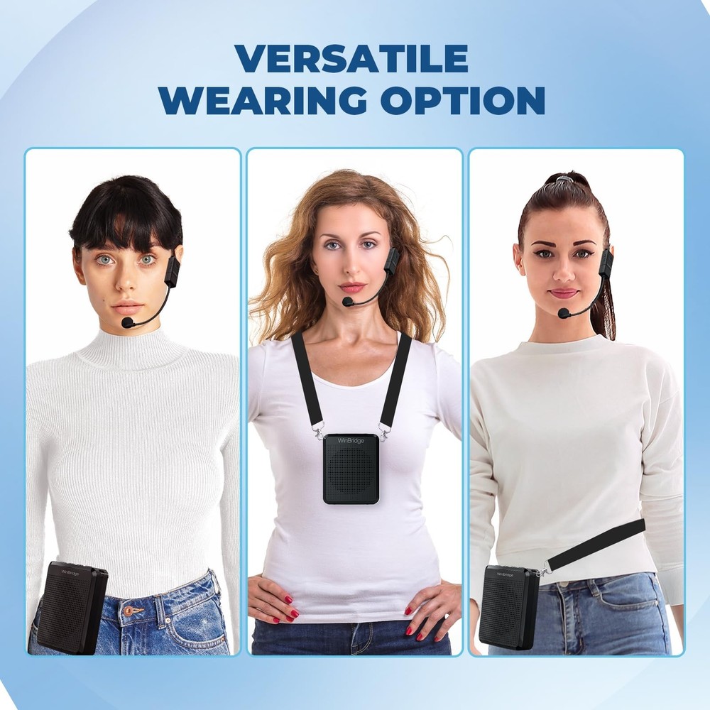 WinBridge Wireless Voice Amplifier UHF Microphone, Portable Speaker Microphon...