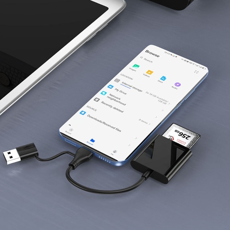 Professional USB 3.2 Gen 2 Card Reader CFE Type B Storage Data Transfer