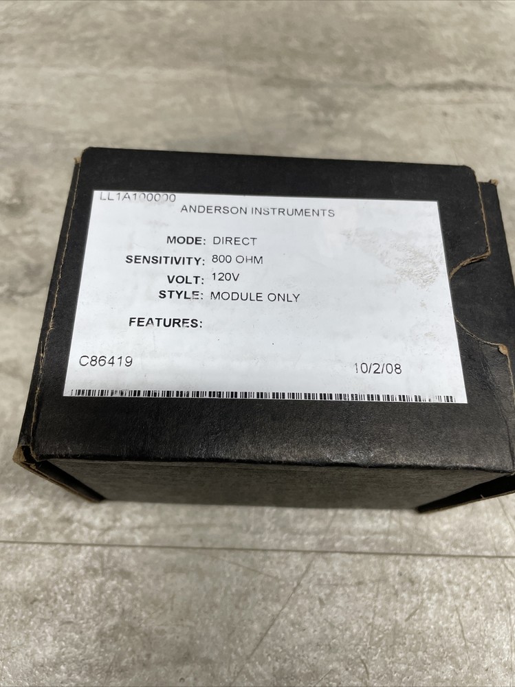Anderson Instruments LL1A100000 Liquid Level Control Plug In Module, New