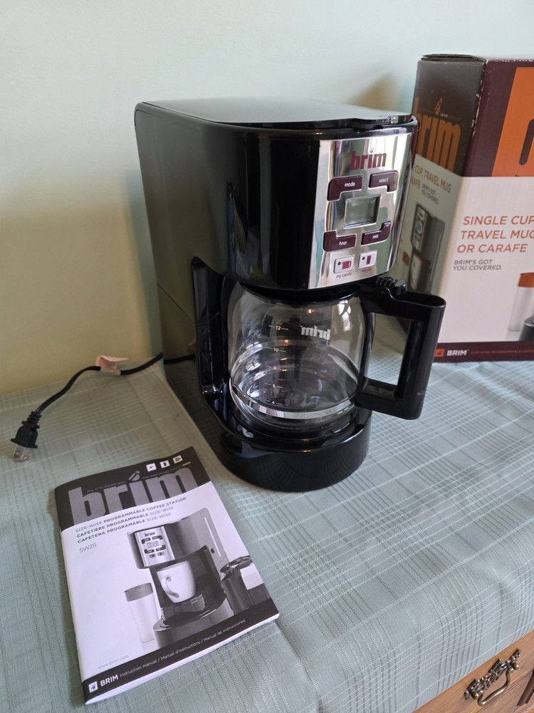 Brim SW20 Size-Wise Programmable Filter Coffee Machine 12 Cup Black/Silver