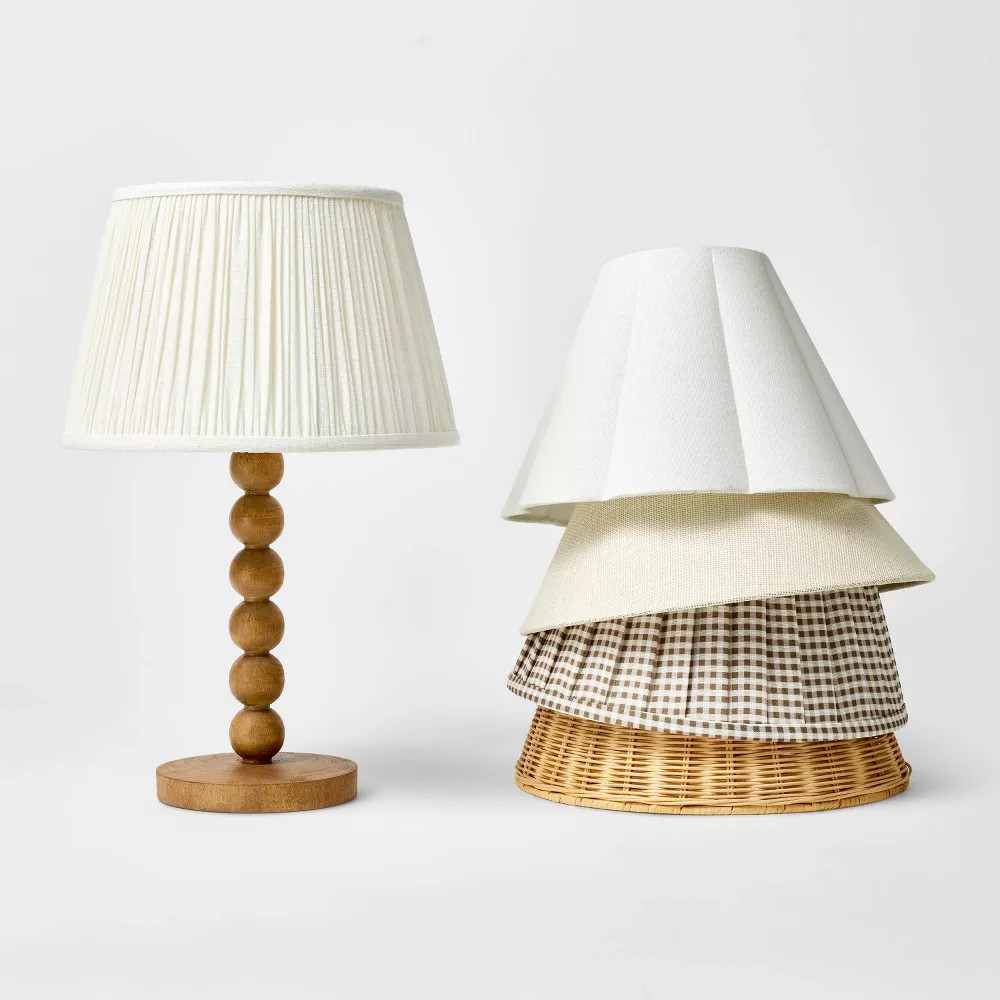 Turned Wood Stick Lamp Base Brown - Threshold designed with Studio McGee