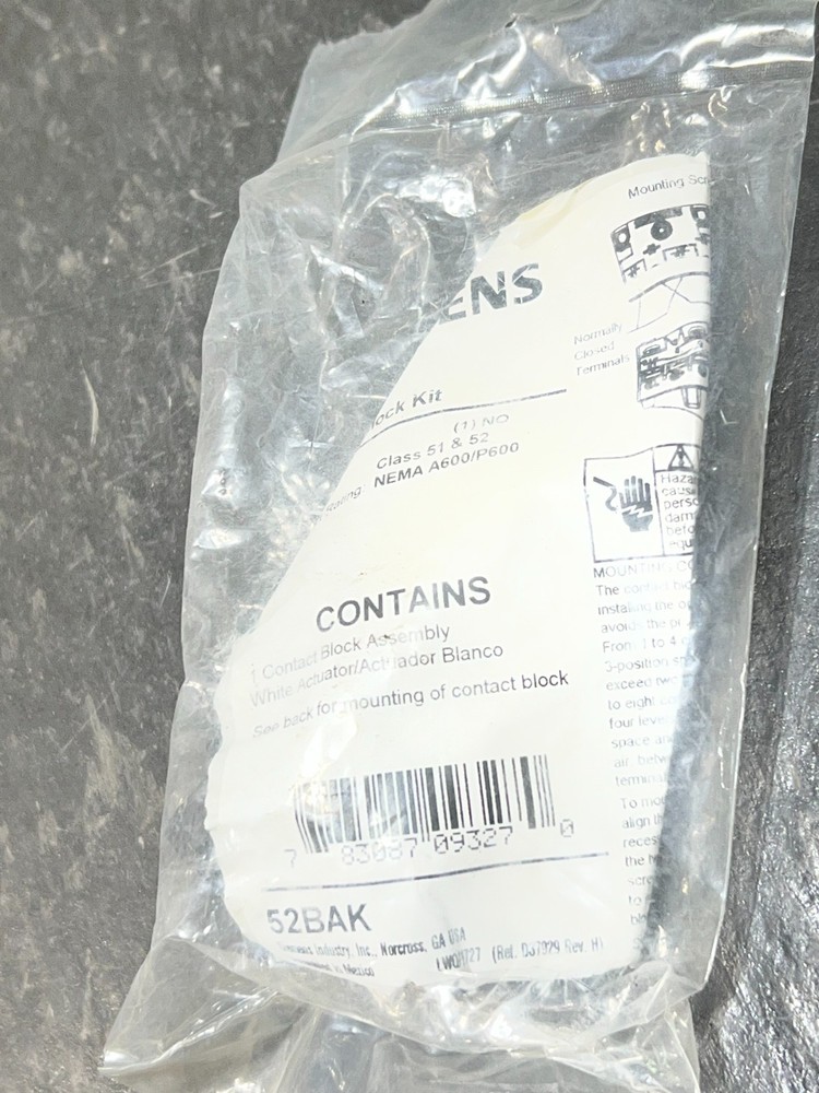 siemens 52bak nos poor packaging