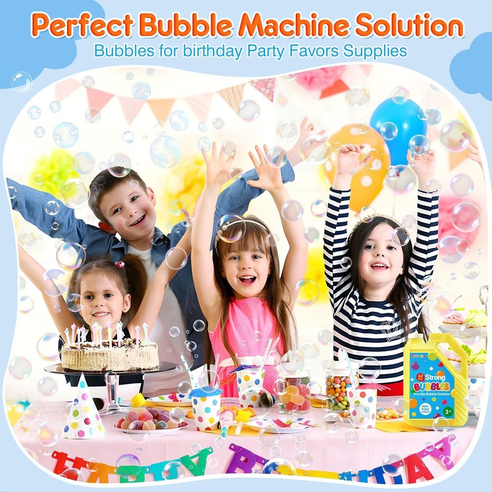 64 OZ Bubble Solution Refill Pre-Mix: Non-Toxic Bubbles for 64 OZ, Yellow