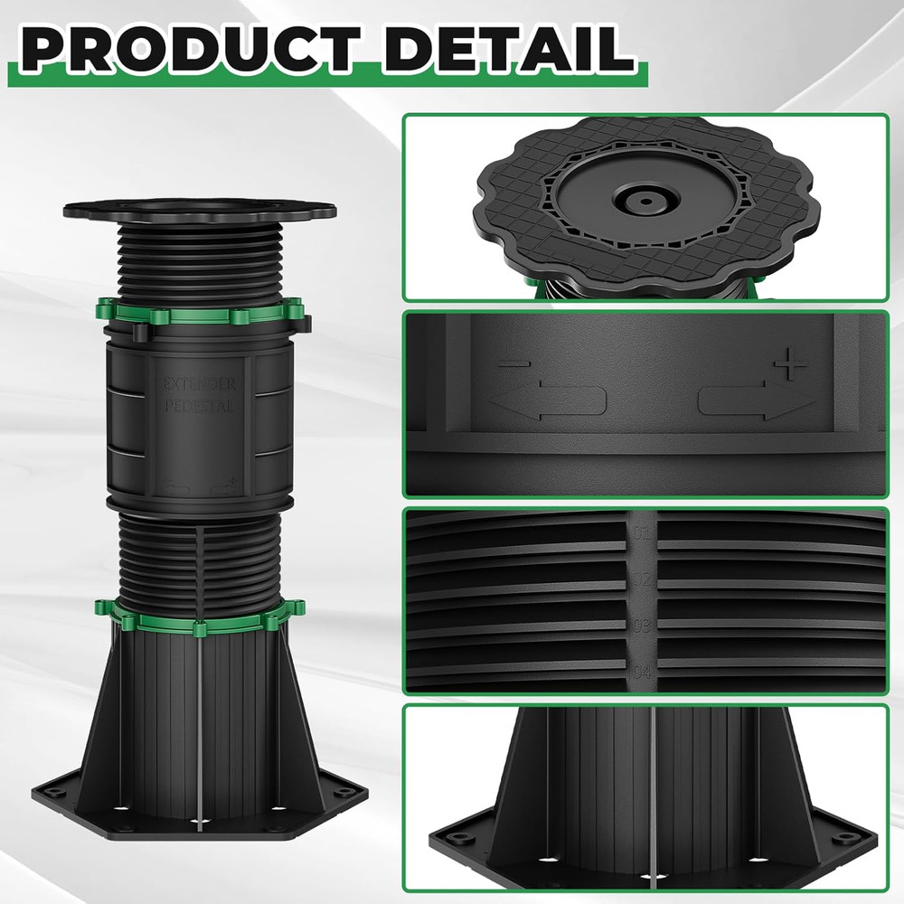 4 Pack Adjustable Bed Support Legs - 8.6"-13" Height Frame Stabilizer, Tool-Free