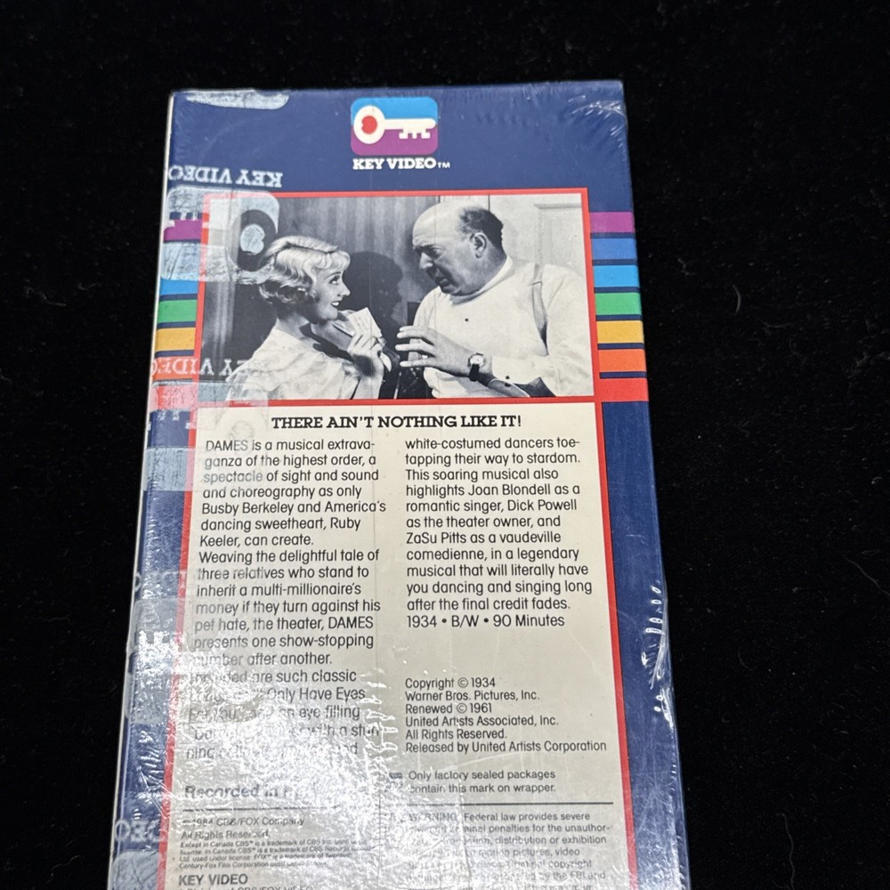 Dames With Ruby Keeler Key Video Betamax
