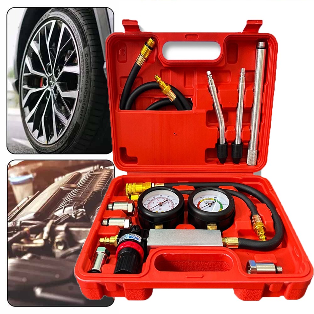 Cylinder Leak Down Tester Tool Kit, Gasoline Engine Compression Leak Down Tester