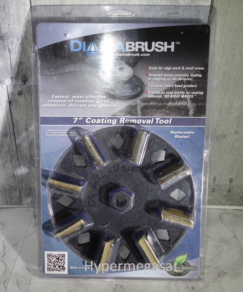 Diamabrush 7" inch Concrete Abrasive Coating Removal Tool 8 Replaceable Blades