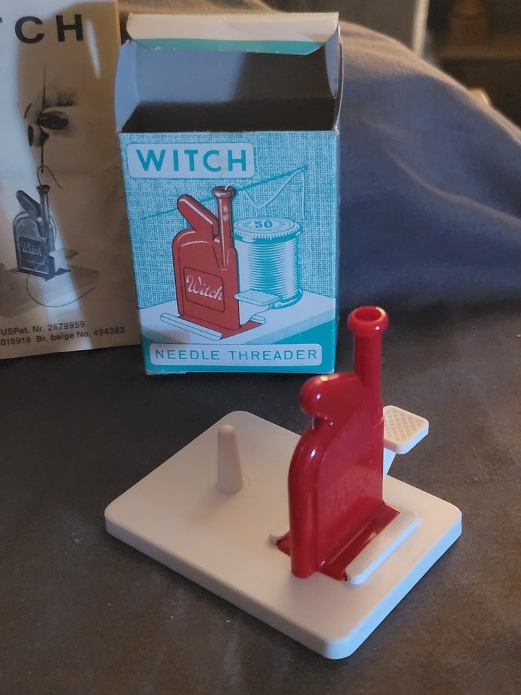 Vintage Witch Sewing Needle Threader W/Instructions Plus EZ IN Threader