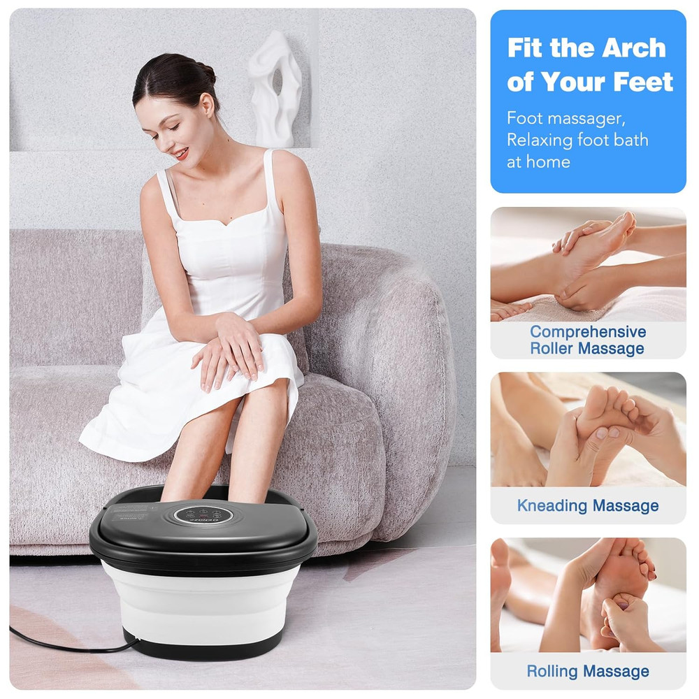 Collapsible Foot Spa Bath with Heat, Remote Control, Temperature Control, Bubble