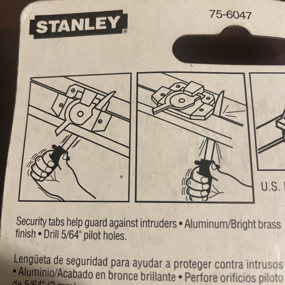 Stanley Hardware S756-047 Security Sash Lock Jimmy-Proof Bright Brass